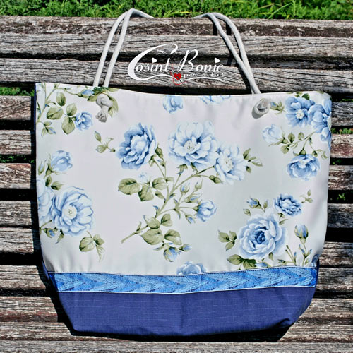 bolsa rosas azules