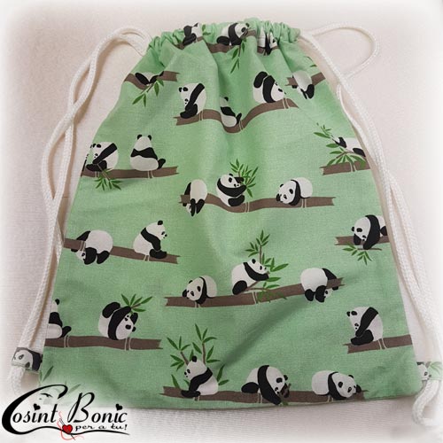 mochila saco osos panda unisex