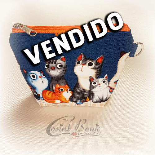 monedero tela americana gatos