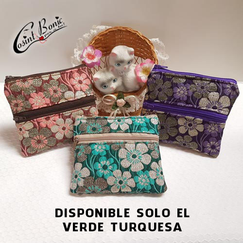 monedero floral 2 compartimentos